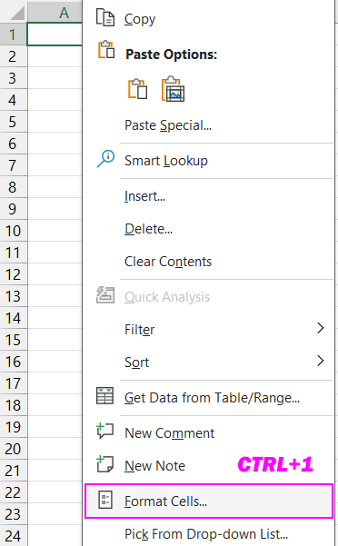 Format cells.