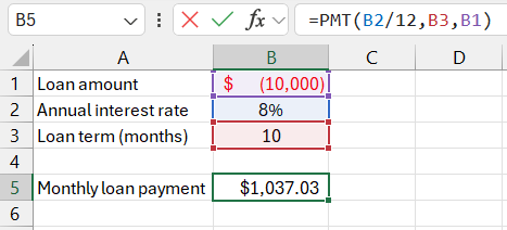 Monthly loan payments.