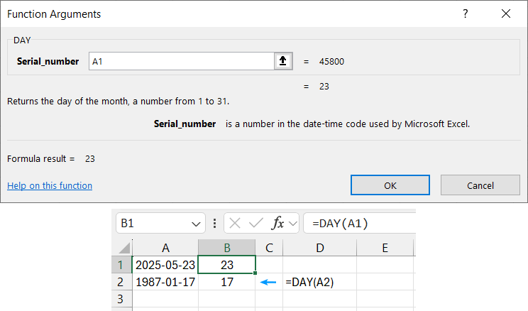 DAY Function Example