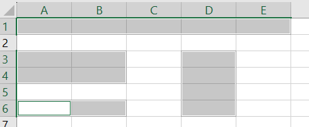 Selecting ranges.