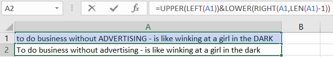 capitalize the first letter in a sentence.