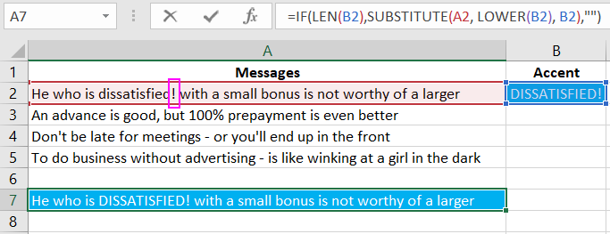 Lowercase character formula