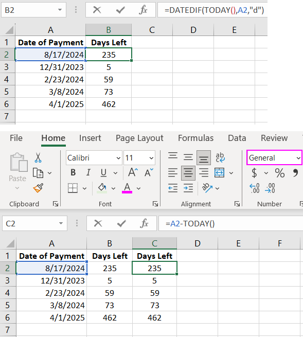 DATEDIF and date subtraction