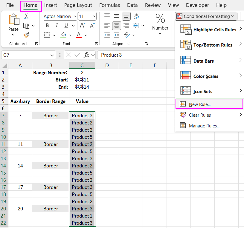 determine the address of the last cell.