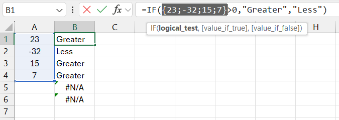 Array contents.