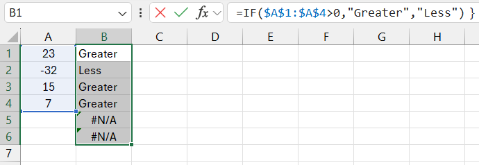 All array values.