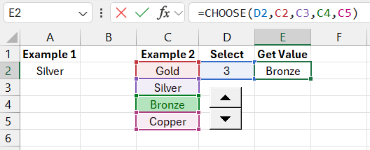 CHOOSE Formula Example 2