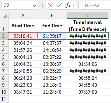 How to subtract time.