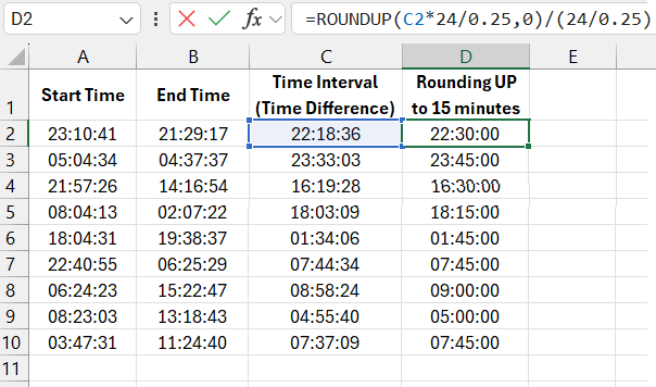 Examples of rounding time.