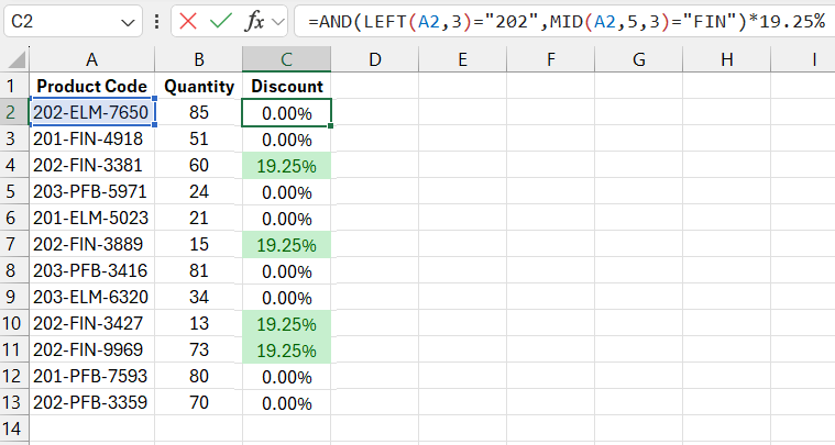 Arithmetic with AND function.