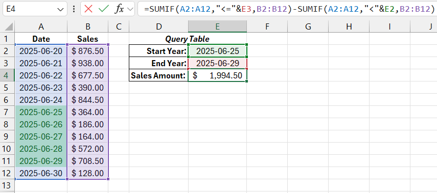 SUMIF with multiple conditions.