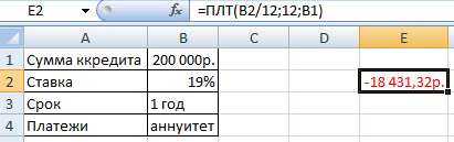 Как рассчитать сумму процентов по кредиту с помощью excel