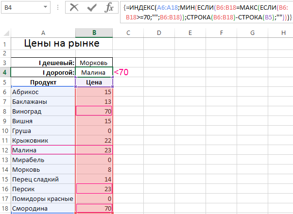 Максимальное значение по условию.