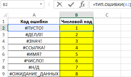 Пропустить все ошибки в excel