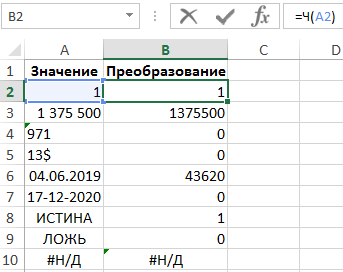 как работает функция Ч.