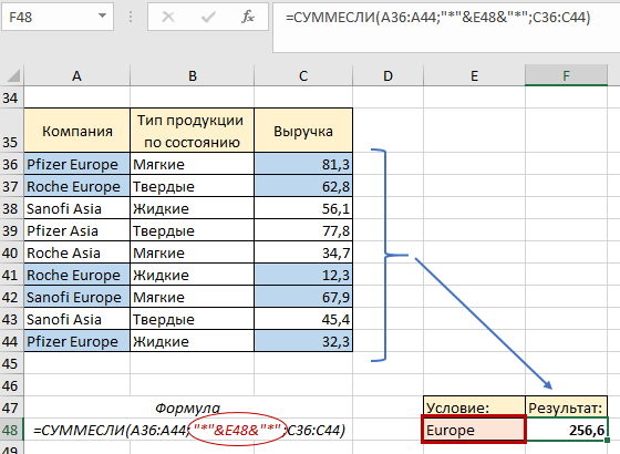 Excel условие суммесли