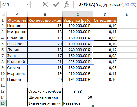 значение первой ячейки в диапазоне.