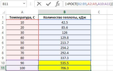 ввод формулы в массиве.