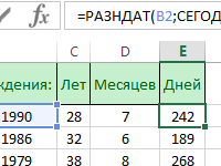 Число месяцев между датами