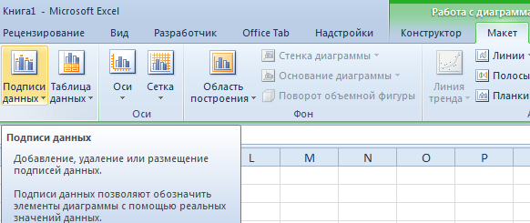 Надстройка excel диаграммы