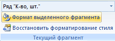 Формат выделенного фрагмента.