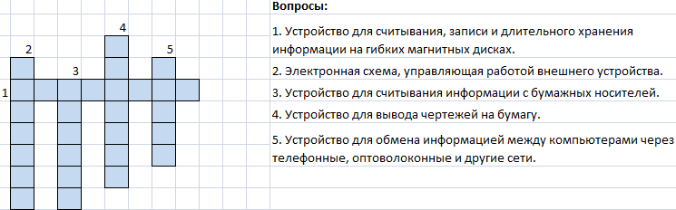 Создание кроссвордов в электронной таблице MicrosoftOffice Excel 2007